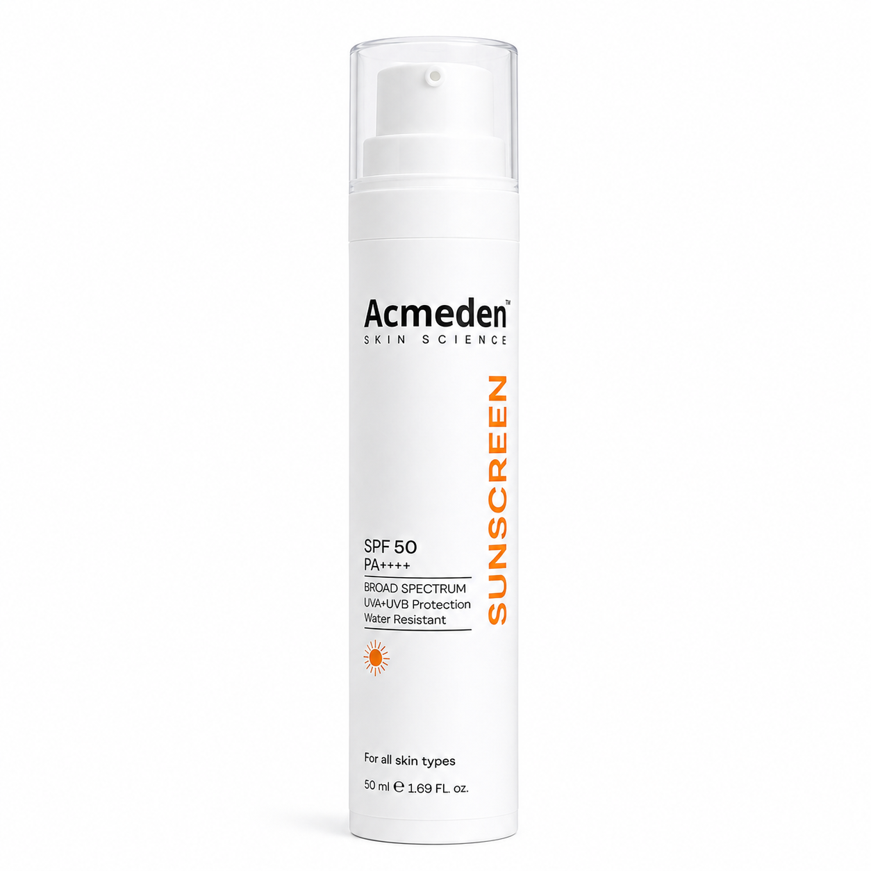 Acmeden Sunscreen - SPF 50 PA++++ Lightweight Niacinamide Broad Spectrum SunCream |No White Cast |Men&Women (50 ML)