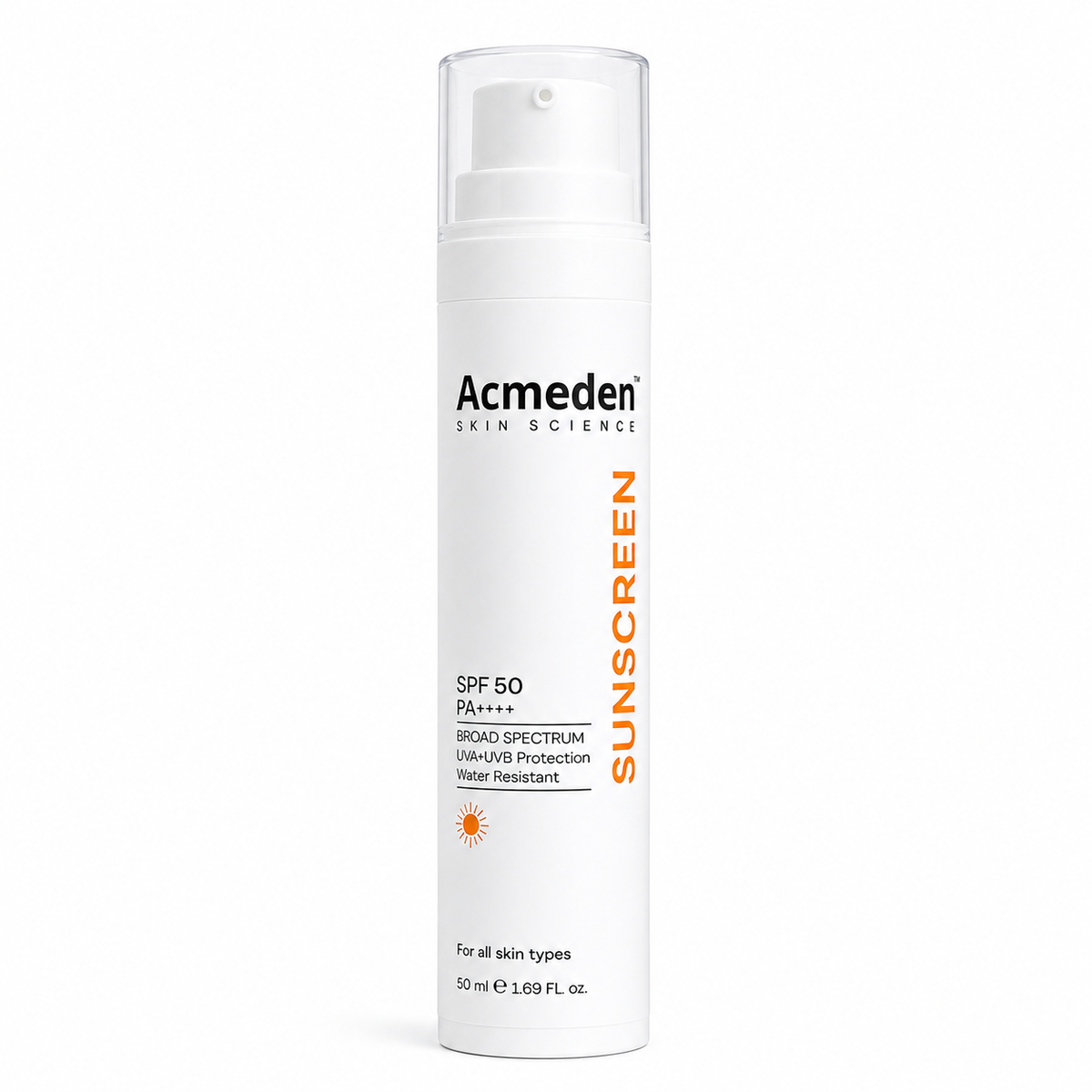 Acmeden Sunscreen - SPF 50 PA++++ Lightweight Niacinamide Broad Spectrum SunCream |No White Cast |Men&Women (50 ML)