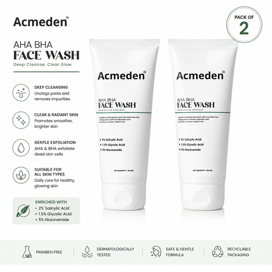 Pack of 2 face wash Acne Control AHA BHA Face Wash  With  5% Niacinamide