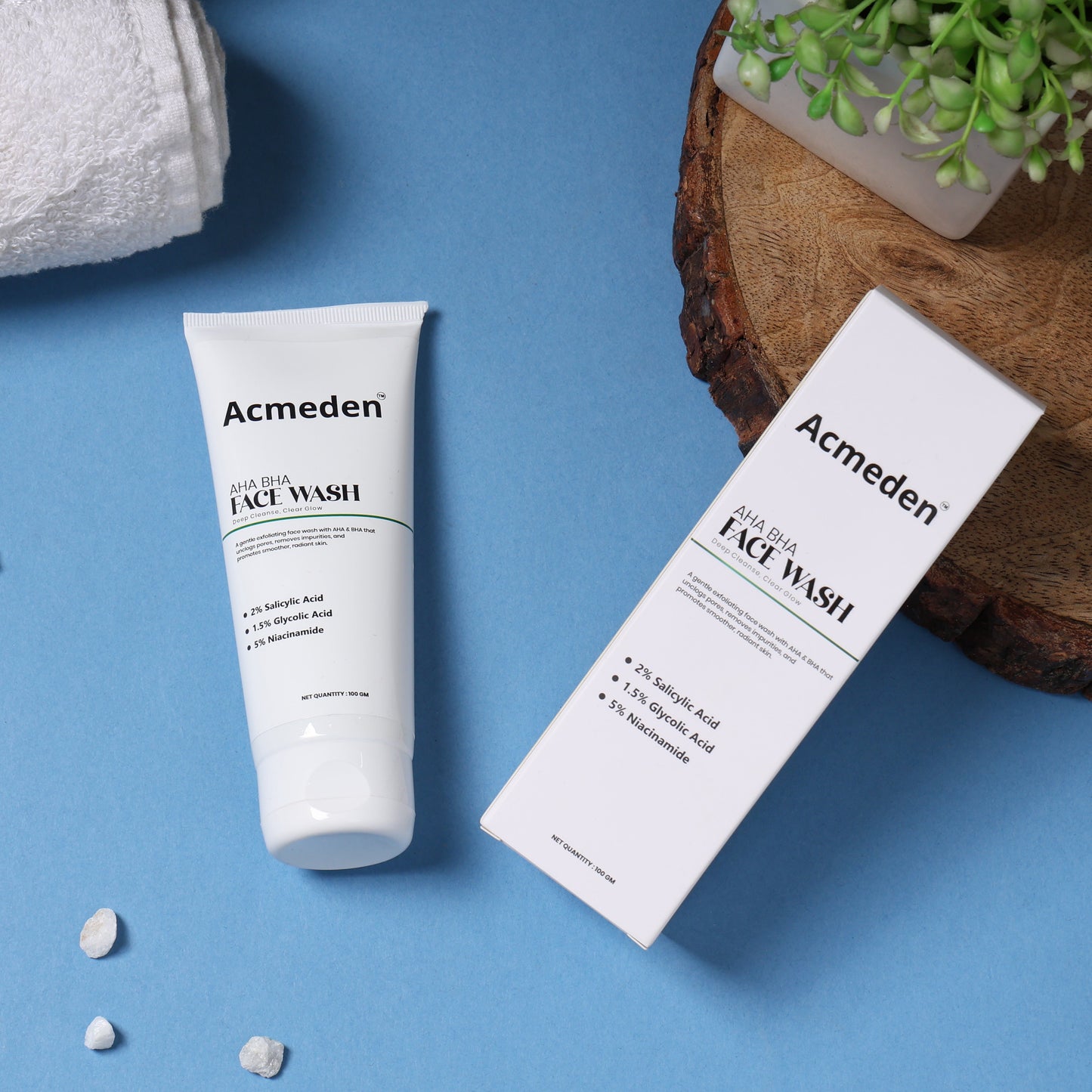 Acmeden Clear & Glow Combo |Acmeden Acne Control AHA BHA Face Wash |Acmeden 5-in-1 Vitamin C Face Serum | 20% Vitamin C