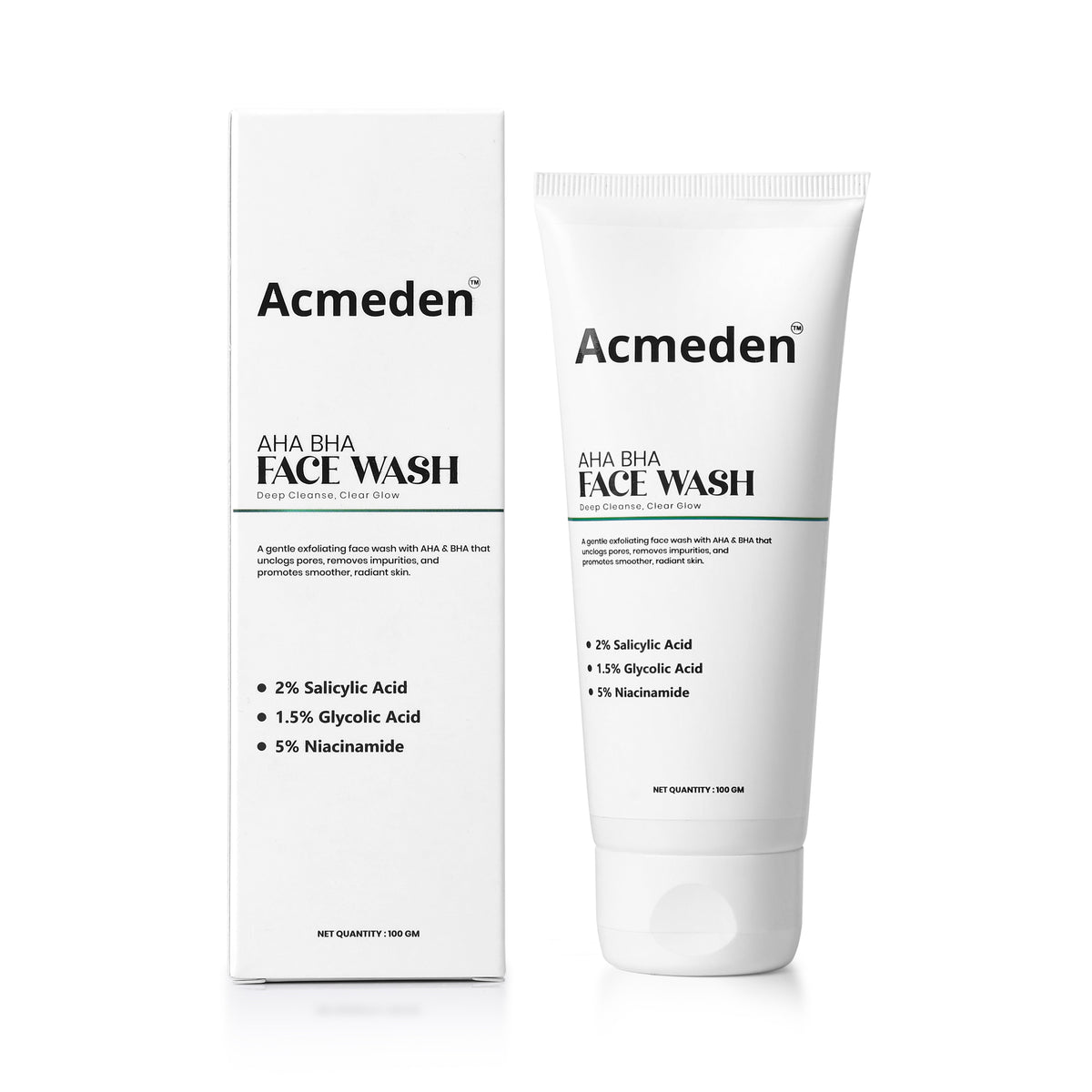 Acne Control AHA BHA Face Wash  With  5% Niacinamide