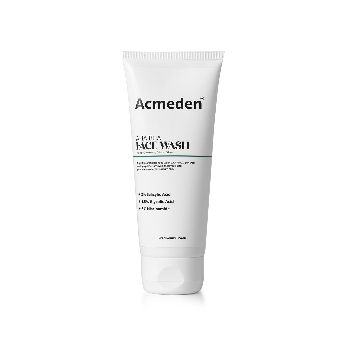Acmeden AHA BHA Face Wash – Deep Cleanse, Clear Glow