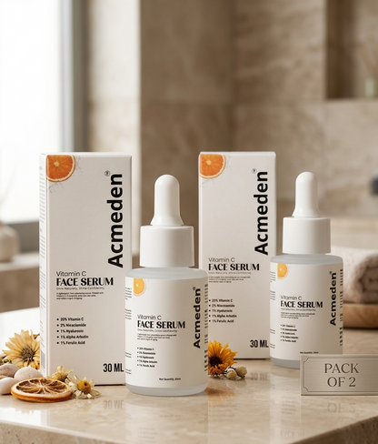 Pack of 2 serum 5-in-1 Vitamin C Face Serum | 20% Vitamin C, Niacinamide, Hyaluronic Acid, Alpha Arbutin & Ferulic Acid